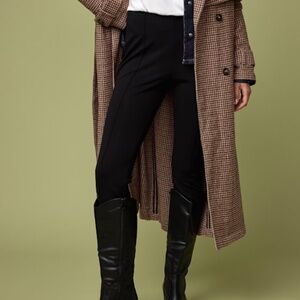 Lulus Quinn Black Ponte Mid-rise Slim Leg Pants - Size XL